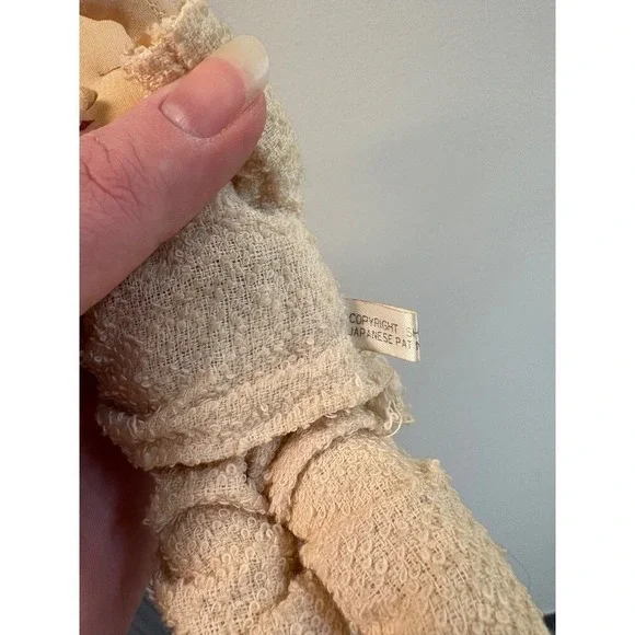 1959 Terry Cloth Doll Sleeping Baby Toy Vintage Collectible Japanese 7" - Picture 7 of 8